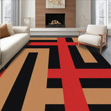 Modern Plaid Design with Interlocking Stripes and Contrasting(Black)