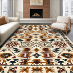 Ultra Soft Area Rug, Non Slip, Stain Resistant, Washable Area Rugs for Living Room, Bedroom, Non-Slip Western Aztec Living Room Rug(Brown) - ODIKA