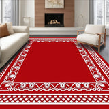 Nordic Inspired Reindeer with Interlocking Snowflake Bands(Red)