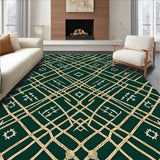 Frosted Pine Needle Interlocking Plaid with Stylized Crystal Flakes(Green)