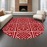 Festive Nordic Snowflake Trellis Modern Holiday Motif(Red)
