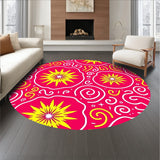 Modern Abstract Starburst Motif with Whimsical Swirl Details(Pink)