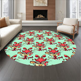 Artisan Laurel Interlocking Swirl with Festive Ornaments(Red)