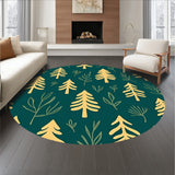 Nordic Pine Forest with Whispering Leaf Motifs(Gold)