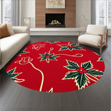 Glowing Kitten Paw Print Trail Seasonal with Holly Leaf Design(Red)