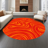 Abstract Flame Dance Shaggy with Dynamic Fire Inspired Curves(Orange)