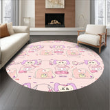 Glowing Tabby Kitten Christmas Village Scene Area Covering(Pink)