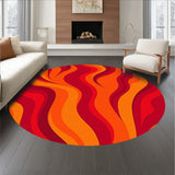 Abstract Flame Motif Combining Fluid Shapes and Intense Warmth(Red)