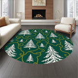 Wispy Conifer Motif Floor Absorbent Accent(Green)