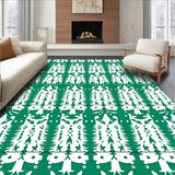 Modern Festivity Dots with Interlocking Snow Capped Tree Silhouettes(Green)