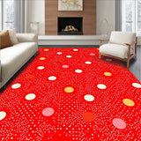 Playful Dot with Scattered Polka and Abstract Confetti(Red)