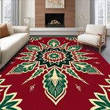 Artisan Medallion Mosaic with Interlocking Pinecone Motifs(Red)