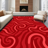 Vibrant Spiral Swirl Design Featuring Bold Interlocking Curves(Red)