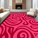 Vibrant Spiral Swirl Design with Dynamic Curves and Flowing Motifs(Pink)