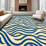 Abstract Interlocking Waves with Golden Accents(Blue)