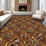 Plume Evergreen Branch Design Round Anti Slip Decorative(Brown)