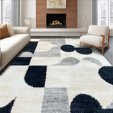 Abstract Geometric Ivory Black High Traffic(Beige)