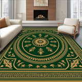 Victorian Pine Bough Medallion Tapestry Holiday Botanical Motif(Green)