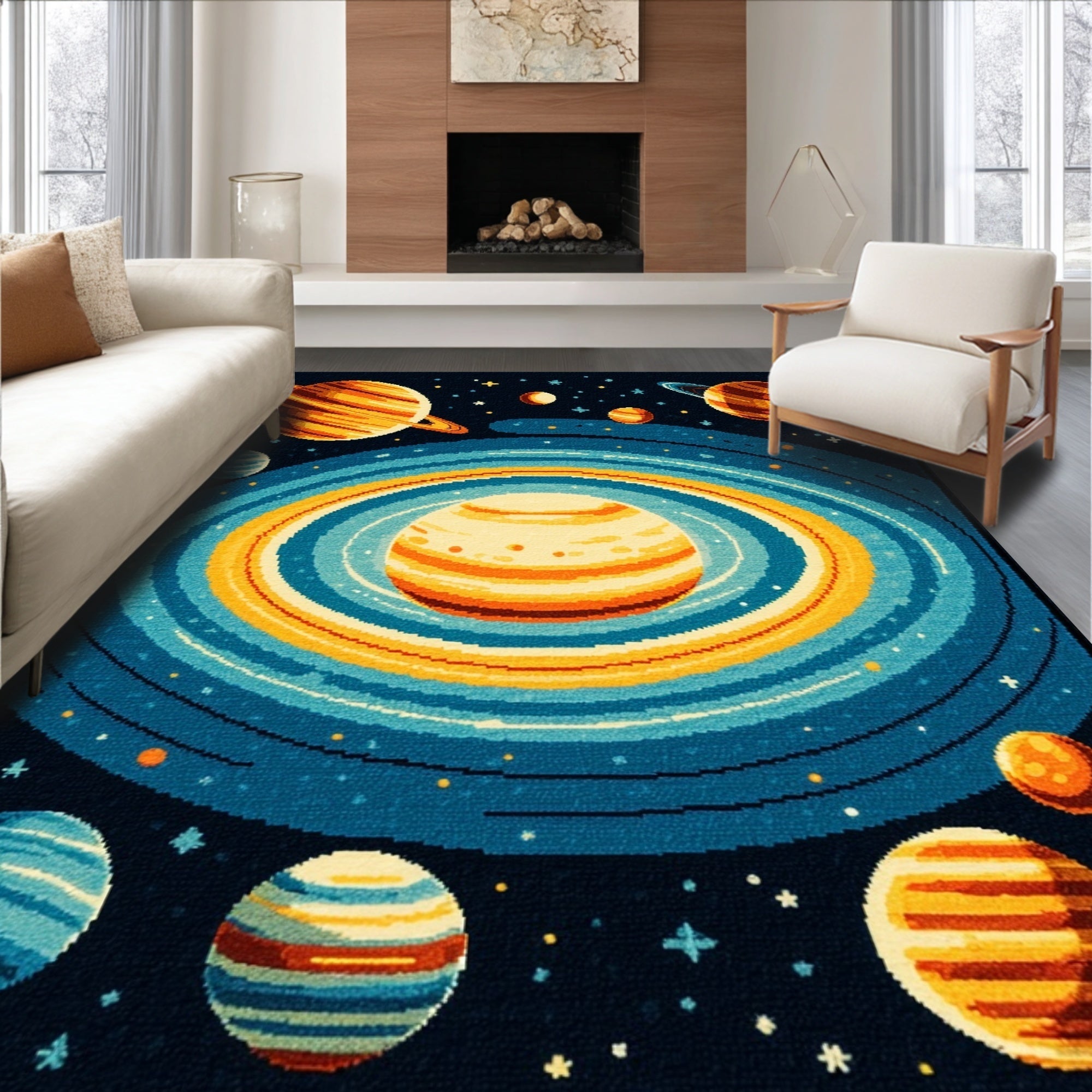 Cartoon Planet Playroom Area Rug for Boys Rug – ODIKA
