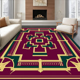 Abstract Festive Maze with Art Inspired Holiday Shapes(Maroon)