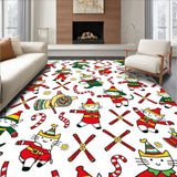 Whimsical Christmas Cat Parade With Sparkling Ornament Details(Red)