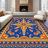 Artistic Radial Symmetry Bungalow Floral Trellis(Blue)