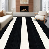 Ultra Soft Area Rug, Non Slip, Stain Resistant, Washable Area Rugs for Living Room, Bedroom, Contemporary Black Handmade Wool Living Room(Black) - ODIKA