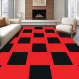 Buffalo Check Plaid with Traditional Woodsman Motif Anti Slip Base(Red)