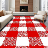 Festive Checkered Holiday Entryway Buffalo Design(Red)