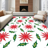 Festive Interlocking Starburst and Holly Leaf Patterned Art(Red)