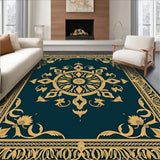 Moody Floral Medallion with Vintage Botanical Accents(Gold)