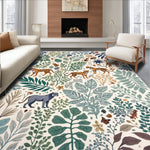 Ultra Soft Area Rug, Non Slip, Stain Resistant, Washable Area Rugs for Living Room, Bedroom, Soft Modern Jungle Print Nursery Rug(Ivory) - ODIKA