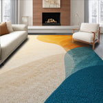 Ultra Soft Area Rug, Non Slip, Stain Resistant, Washable Area Rugs for Living Room, Bedroom, Viscose Fabric Plush(Beige) - ODIKA