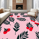 Abstract Holly Berry Branch Decorative Nature Inspired Area(Pink)