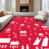 Vintage Sleigh Ride Through Snowy Village Holiday Pathway Design(Red)