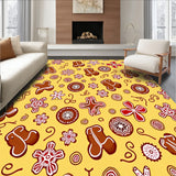 Gingerbread Cookie Motif with Cane Accents and Snowflake(Yellow)