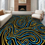 Abstract Golden Veins Intertwined With Swirls In Modern(Black)