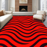 Interwoven Waveforms with Rhythmic Movement and Bold Accents(Red)