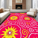 Modern Abstract Starburst Motif with Whimsical Swirl Details(Pink)