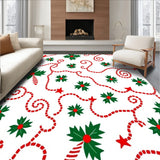 Christmas Light Swirl with Holly Leaf and Cane Design(Green)