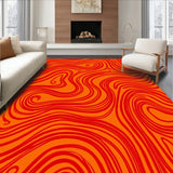 Abstract Flame Dance Shaggy with Dynamic Fire Inspired Curves(Orange)