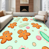 Charming Winter Sweets Motif Pair Delightful Seasonal Pastry Print(Green)
