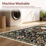 Ultra Soft Area Rug, Non Slip, Stain Resistant, Washable Area Rugs for Living Room, Bedroom, Boho Insect Print Non-Slip Playroom(Black) - ODIKA