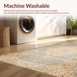 Ultra Soft Area Rug, Non Slip, Stain Resistant, Washable Area Rugs for Living Room, Bedroom, Handmade Distressed Wool Viscose(Beige) - ODIKA