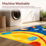 Ultra Soft Area Rug, Non Slip, Stain Resistant, Washable Area Rugs for Living Room, Bedroom, Outer Space Planet Theme(Blue) - ODIKA
