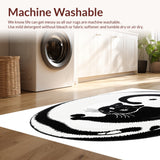Non Slip Black and White Cat Bathroom(Black)