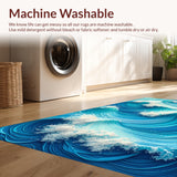 Ocean Blue Waves Non Slip Mat(Blue)