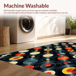 Ultra Soft Area Rug, Non Slip, Stain Resistant, Washable Area Rugs for Living Room, Bedroom, Retro Music Theme Non-Slip Bath Decor(Red) - ODIKA
