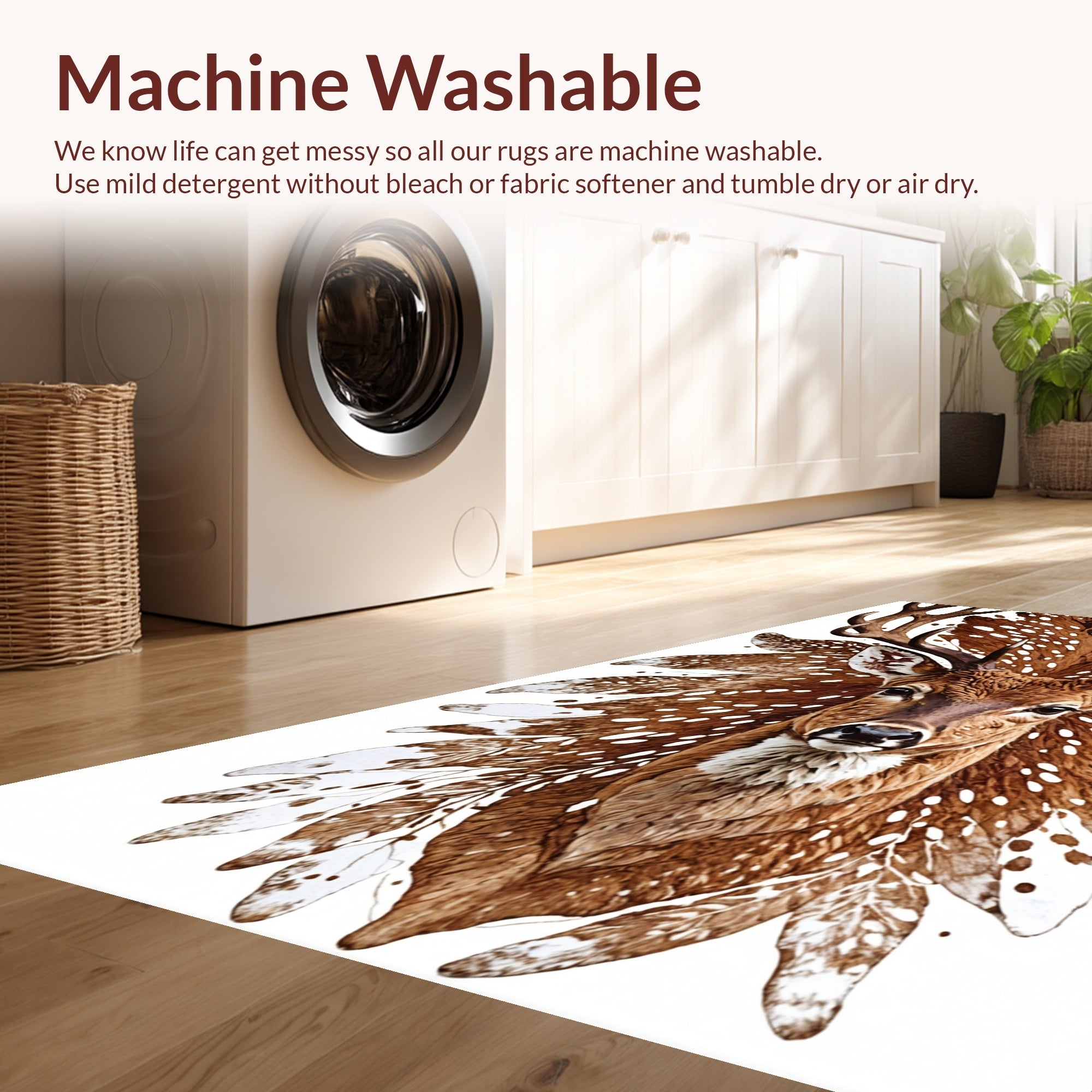 Ultra Soft Area Rug, Non Slip, Stain Resistant, Washable Area Rugs for Living Room, Bedroom, Multicolor Faux Fur Living Room Rug(Brown) - ODIKA