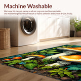Vintage Mushroom Non Slip Kitchen Mat(Orange)